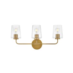 Kline 23.75 in. 3-Light Heritage Brass Vanity Light