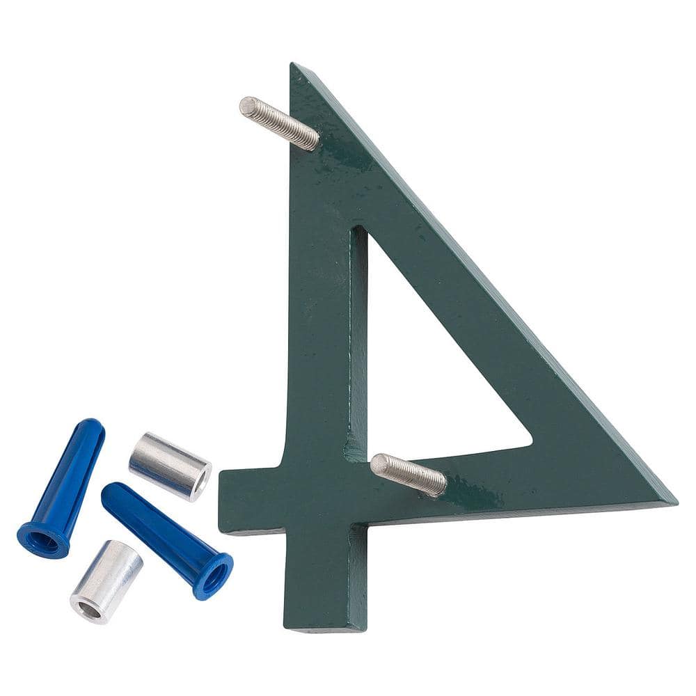 16 in Hunter Green Aluminum Floating House Number 4