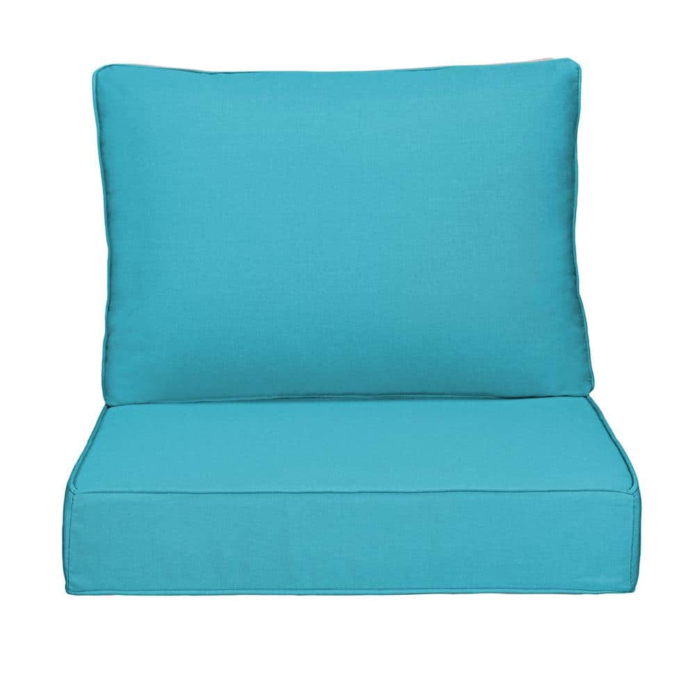 Uixe Outdoor Chair Cushions 2-Piece 23x25+20x23In.Deep Seat and Clasped ...