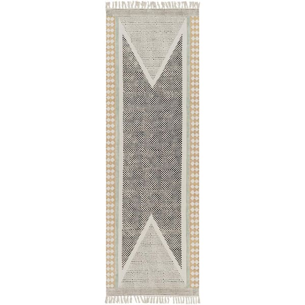 July Grey/Tan Global 3 ft. x 8 ft. Indoor Runner Rug