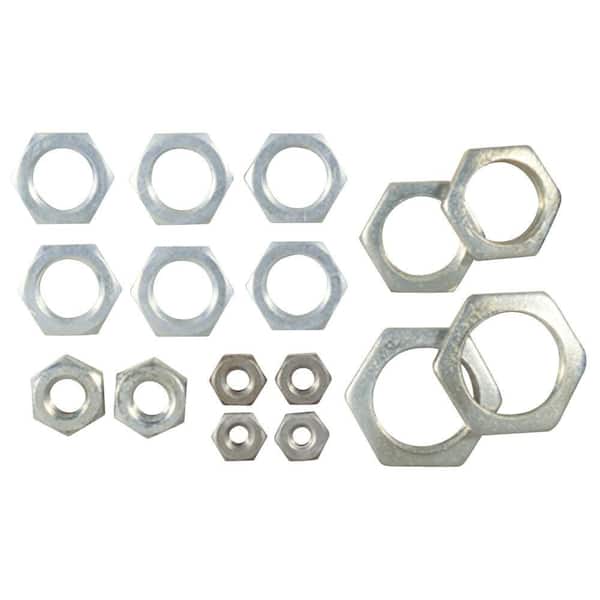16 Assorted Steel Hex Nuts