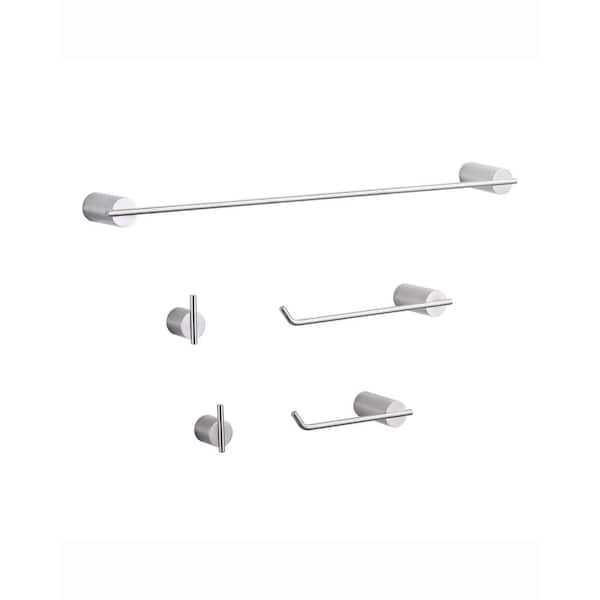 ALEASHA 5 -Piece Bath Hardware Set with Mounting Hardware in Brushed Nickel