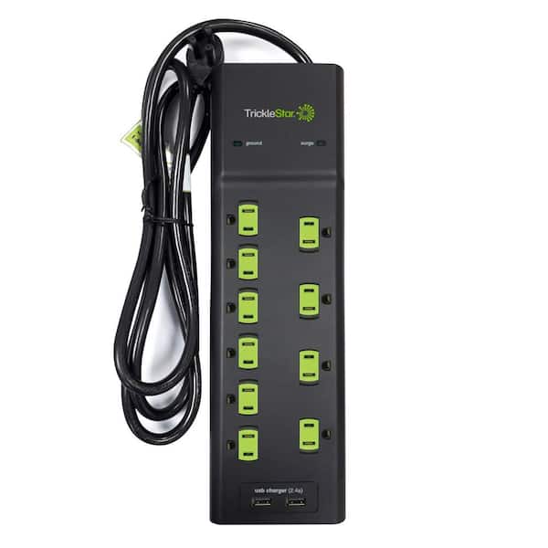 TRICKLESTAR 6 ft. 10-Outlet Surge Protector With USB Charging Ports