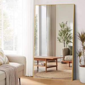 32 in. W x 70.8 in. H Oversized Gold Metal Modern Classic Full Length Standing Mirror Framed Rectangle Mirror