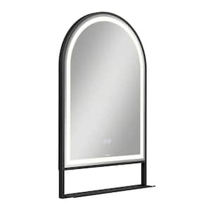 Arturo 20 in. W X 32 in. H Round Defog 3 CCT Black Frame Integrated LED Wall Bathroom Vanity Mirror