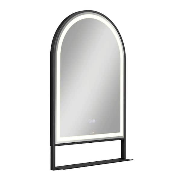 Artika Arturo 20 in. W X 32 in. H Round Defog 3 CCT Black Frame Integrated LED Wall Bathroom Vanity Mirror