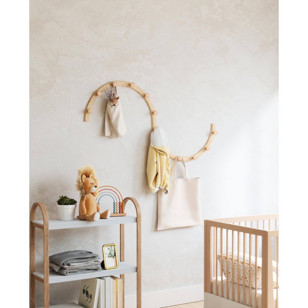 White and Natural Wood 3-Tier Freestanding Shelf