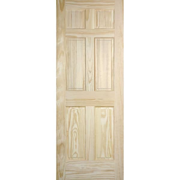 Masonite 30 in. x 80 in. 6 Panel Radiata Smooth Solid Core Unfinished Pine Interior Door Slab
