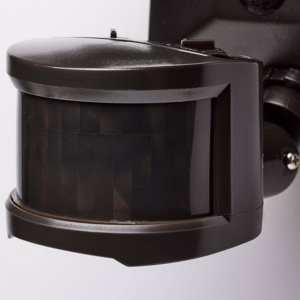 Bronze Dual Head LED Security Flood Light with Motion Sensor