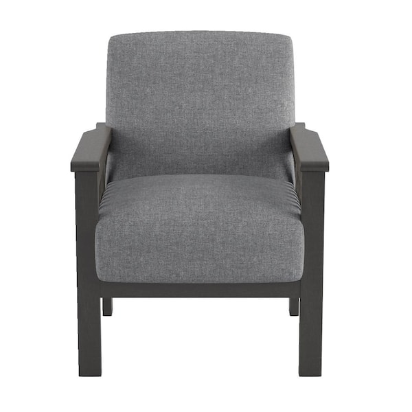 EVERGLADE HOME Copley Gray Textured Upholstery Solid Wood Frame Accent Chair