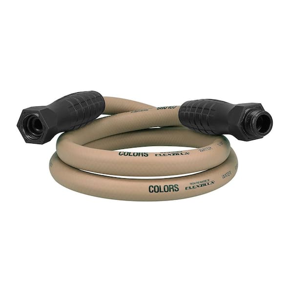 Flexzilla Colors Series 5/8 in. x 5 ft. x 3/4 in. - 11 1/2 GHT Fittings Garden Hose with SwivelGrip in Brown Mulch
