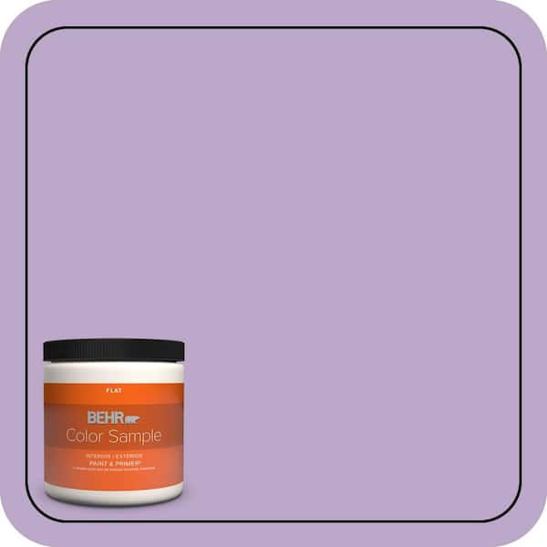 BEHR PREMIUM PLUS 8 oz. #M570-4 Cyber Grape Flat Interior/Exterior Paint & Primer Color Sample