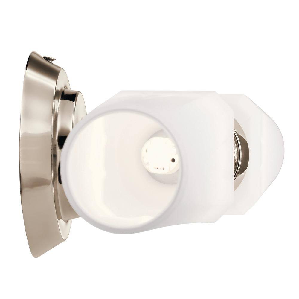 Truby Polished Nickel 2-Light Vanity with Satin Etched Glass