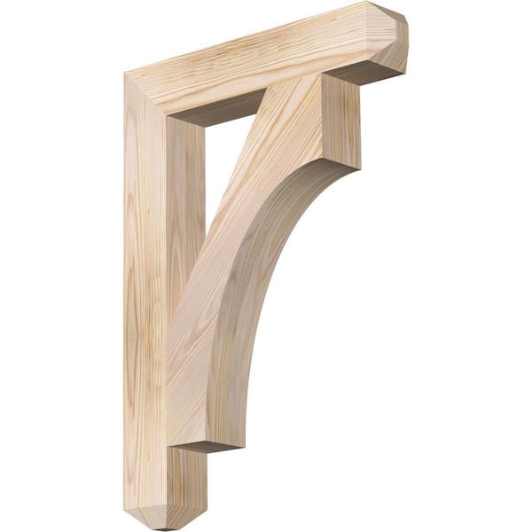 Ekena Millwork 3.5 in. x 28 in. x 20 in. Douglas Fir Westlake Craftsman Smooth Bracket