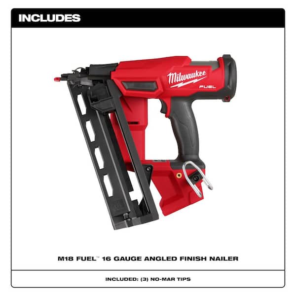 Milwaukee M18 FUEL 18 Volt Lithium Ion Brushless Cordless Gen II 16GA Finish Nailer Tool Only w Clear Anti Scratch Safety Glasses 2841 20 48 73 2010