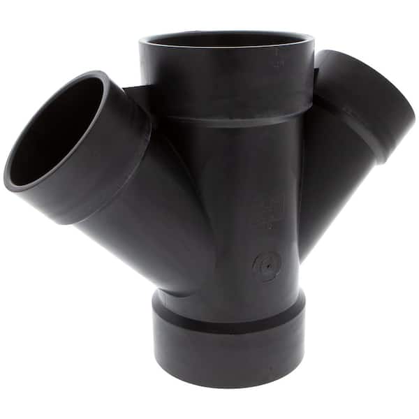 NIBCO 4 in. x 4 in. x 3 in. x 3 in. ABS DWV 45-Degree All Hub Double Wye