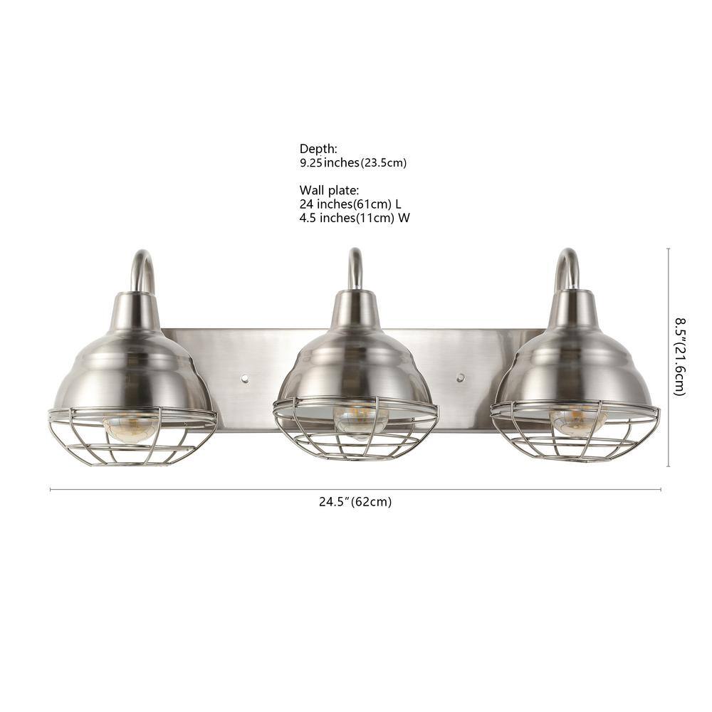 Levi Industrial Rustic 24.5" Nickel LED Vanity Light