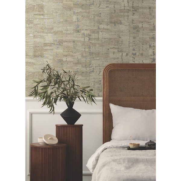Brown Pop The Cork Taupe Non-Pasted Non-Woven Pearl Wallpaper