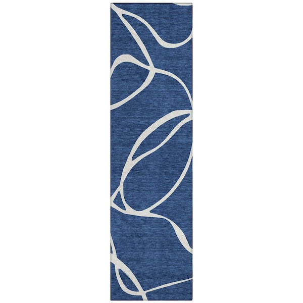 Chantille Machine Washable Indoor/Outdoor Abstract ACN999 Navy 2 ft. 3 in. x 7 ft. 6 in. Area Rug