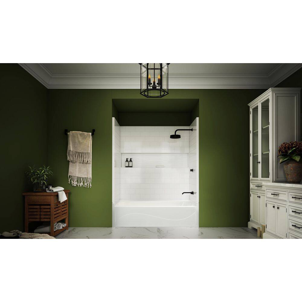 White Acrylic 60" x 32" 4-Piece Alcove Tub Surround