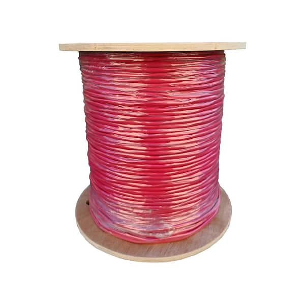 Syston Cable Technology 1,000 ft. 18/6 Red Solid Shielded CL3R/Riser Spool UL Fire Alarm Cable