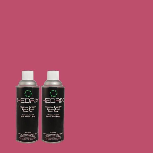 Hedrix 11 oz. Match of 100B-7 Hot Pink Low Lustre Custom Spray Paint (2-Pack)