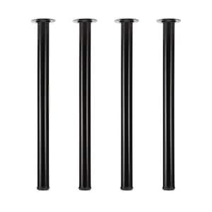 28 in. Black Adjustable Metal Desk Legs for Coffee Table and Side Table (4-Pack)