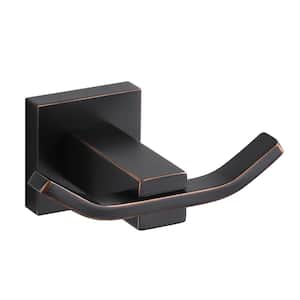 Oil Rubbed Bronze J-Hook Double Robe/Towel Hook in Stainless Steel