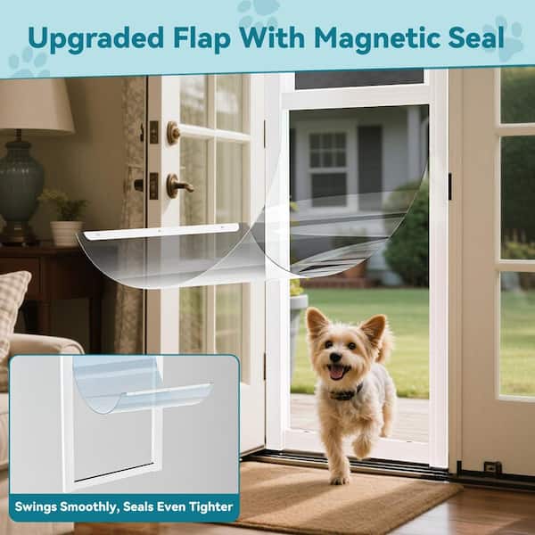 Dog Door for Sliding Glass Door with Lock Adjustable Height 86 in.-93 in. Pet Door Insert Sliding Dog Door (Size L)