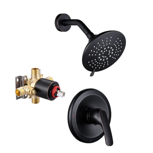 ARCORA Single Handle 5-Spray Shower Faucet 1.8 GPM with 6 in. Adjustable Heads in Oil Rubbed Bronze