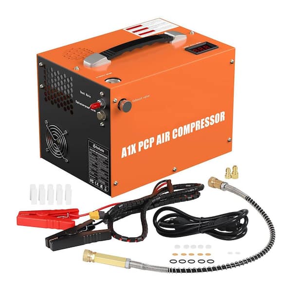 A1X 4500 PSI Portable Electric Air Compressor 30 MPA Water Oil-Free One Button Start Car 12-Volt DC Home 110V AC Use