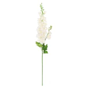 34 in. Cream Ivory Artificial Delphinium Flower Stem Spray (Set of 6)