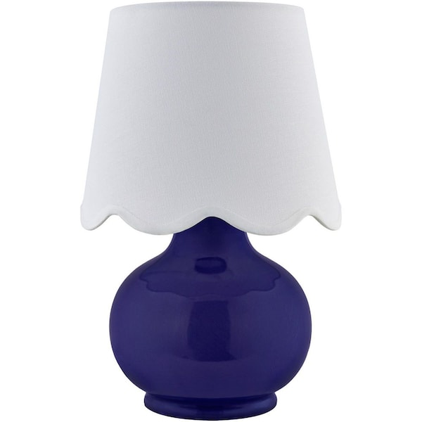 Livabliss Stella Diminuta Navy/White Cottage 13.8 in. Indoor Accent Table Lamp