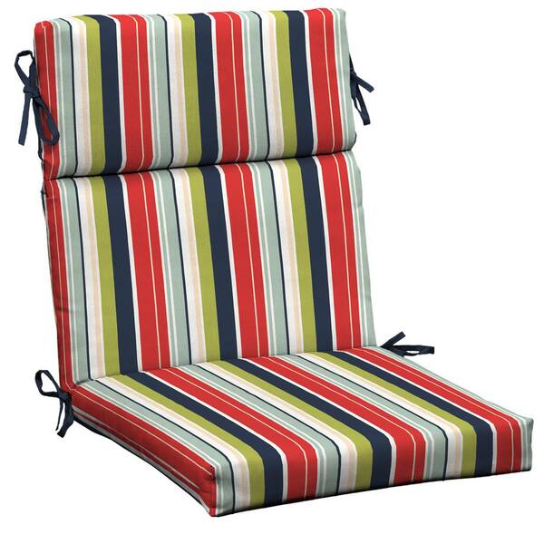 Hampton Bay Francesca Stripe Outdoor Dining Chair Cushion