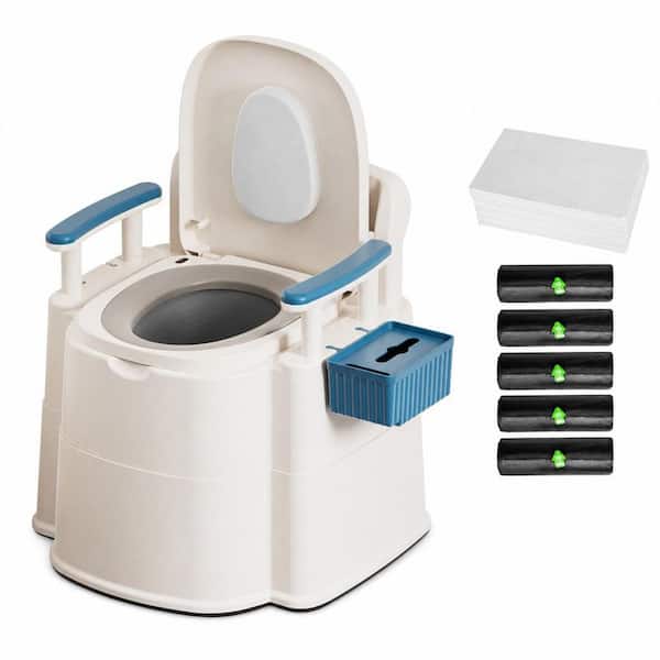 Bedside Commodes for Seniors with 100 Liners and 50 Large Absorbent Pads, 16.3 in. Seat Width, 500 lbs. Heavy Duty