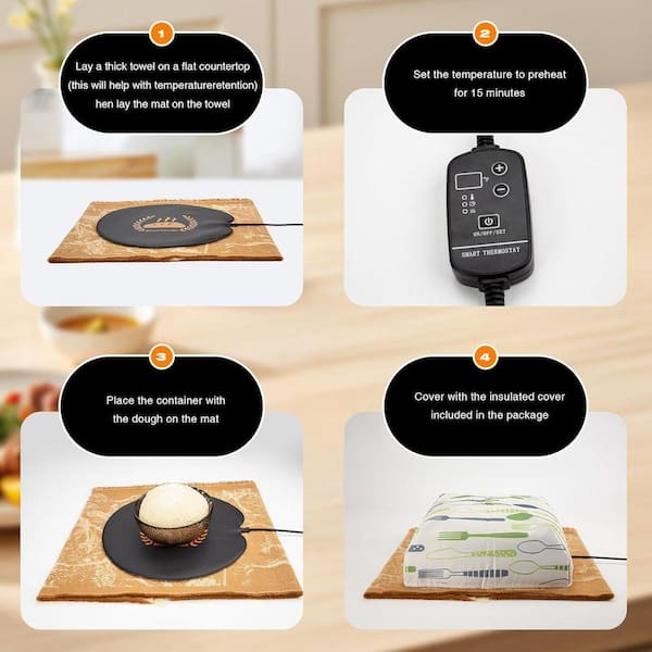 JFVKAF Bread Proofing Mat Adjustable Temperature Sourdough Heating