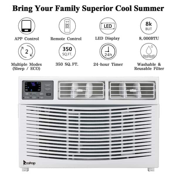 Karl home 8,000 BTU 115V Window Air Conditioner Cools 350 with  Remote Control in White 882726838439 The Home Depot