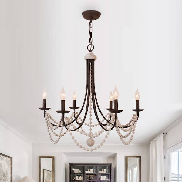 rustic french country beaded chandelier