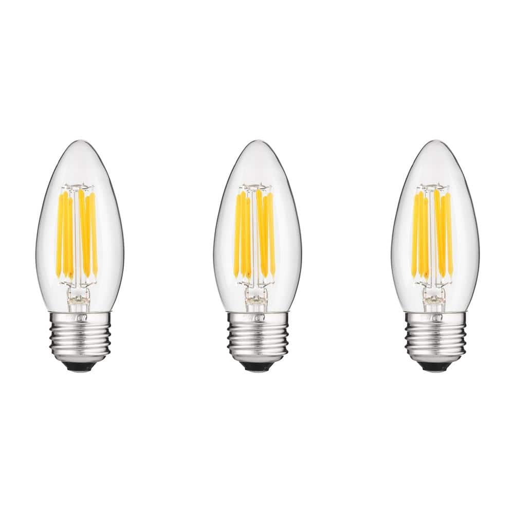 60-Watt Equivalent B11 Dimmable E26 Base Clear Torpedo Candle LED Light Bulb in Daylight, 5000K (3-Pack) price history on PriceWatchPro