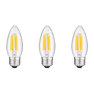 60-Watt Equivalent B11 Dimmable E26 Base Clear Torpedo Candle LED Light Bulb in Daylight, 5000K (3-Pack)