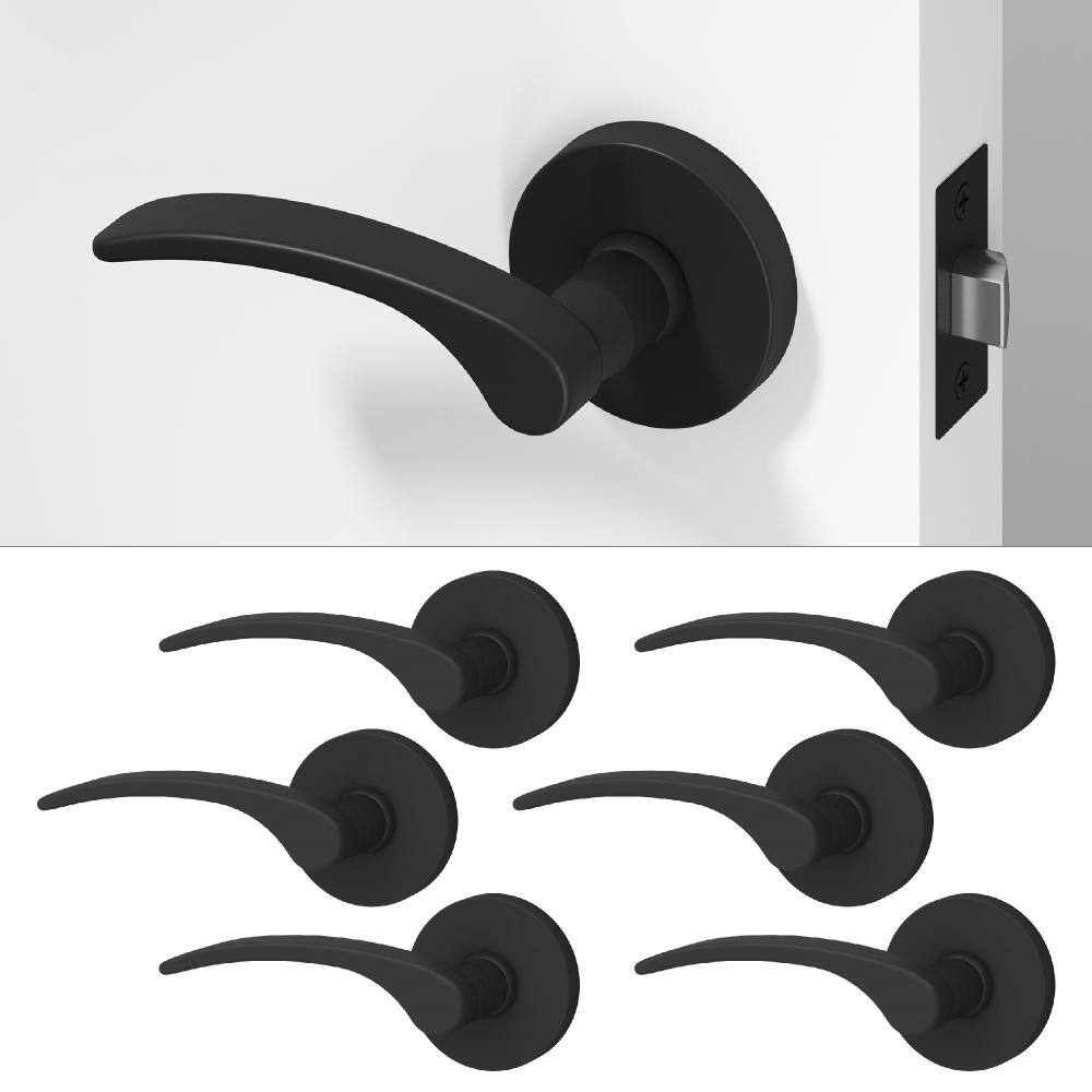 Brook Metal Matte Black Passage Hall/Closet Flat Door Handle with Round Rosette 6-Pack price history on PriceWatchPro