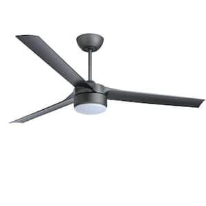 Light Pro 60 in. LED Indoor Jet Black Smart Ceiling Fan with Remote Control and DC Motor