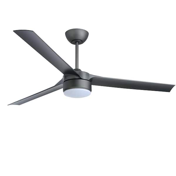Modland Light Pro 60 in. LED Indoor Jet Black Smart Ceiling Fan with Remote Control and DC Motor