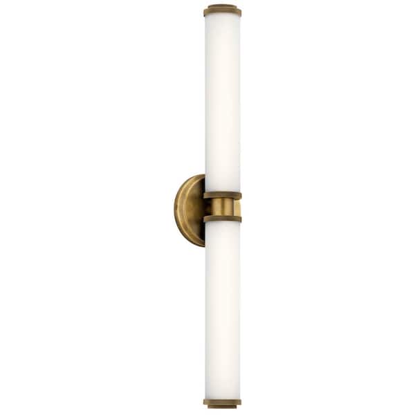 Indeco 27 in. Natural Brass Integrated LED Linear Transitional Bathroom Vanity Light Bar