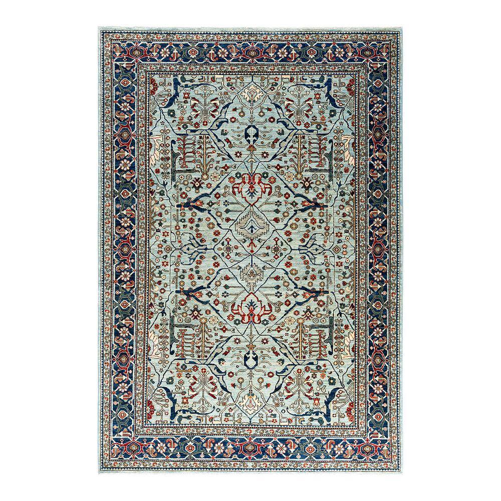 Serapi Light Blue 6 ft. x 9 ft. Tribal Wool Indoor Area Rug price history on PriceWatchPro