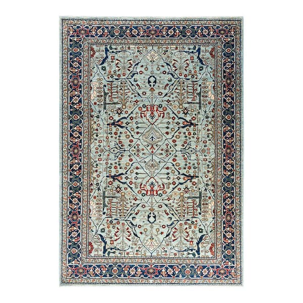 Solo Rugs Serapi Light Blue 6 ft. x 9 ft. Tribal Wool Indoor Area Rug