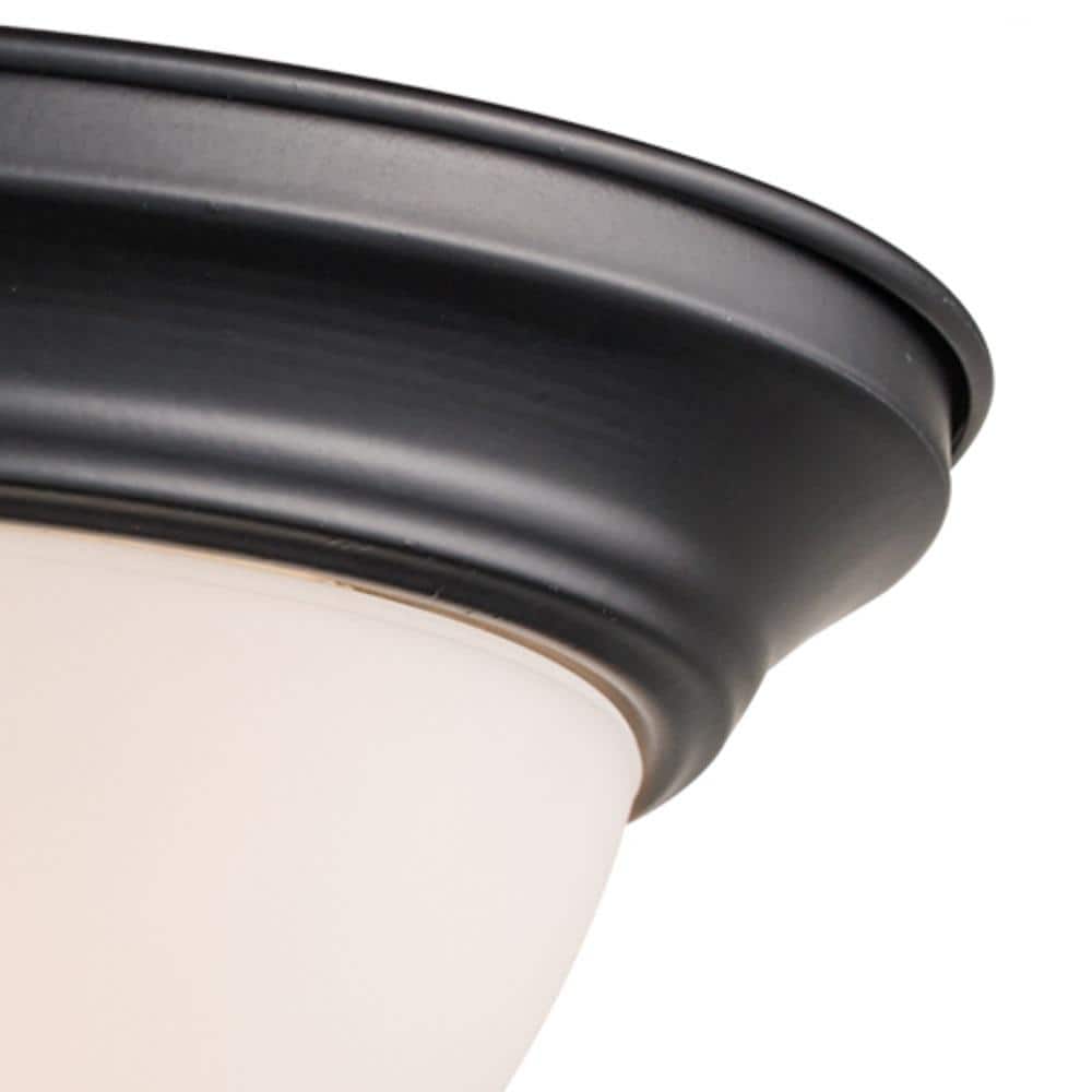 Black Frosted Glass 12" Flush Mount Ceiling Light