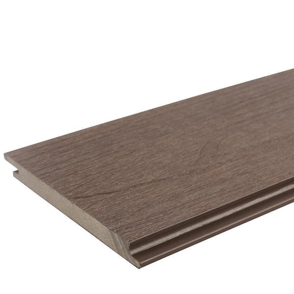 All Weather System 5.5 in. x 96 in. Composite Siding Board in Spanish Walnut
