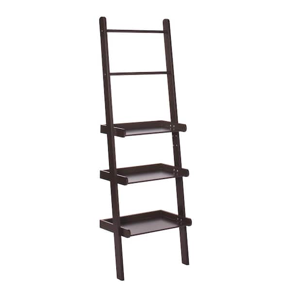 RiverRidge Home 12 in. L x 59-1/4 in. H x 20 in. W Freestanding MDF 3-Tier Ladder Shelf in Espresso