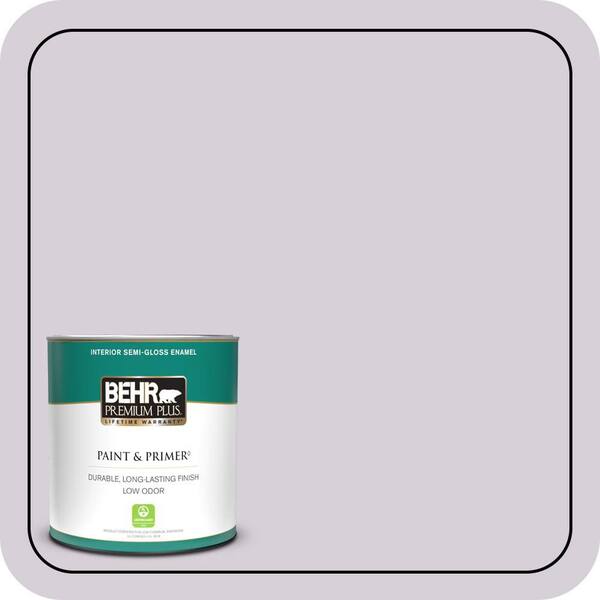 BEHR PREMIUM PLUS 1 qt. #670E-3 Lilac Mauve Semi-Gloss Enamel Low Odor Interior Paint & Primer
